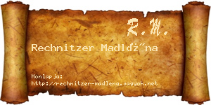 Rechnitzer Madléna névjegykártya